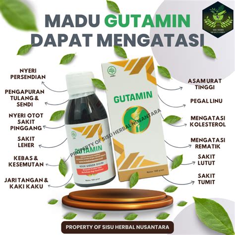 Jual MADU GUTAMIN HERBAL Encok Nyeri Sendi Pengapuran Tulang Otot Lutut