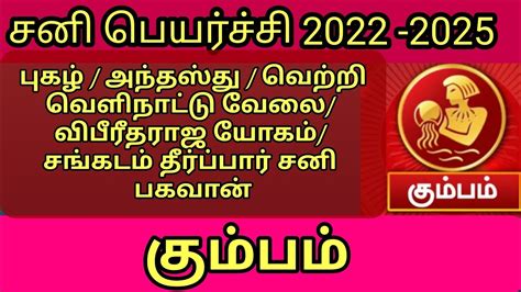 Kumbam Rasi Sani Peyarchi Palangal 2020 To 2025 Aquarius கும்பம்