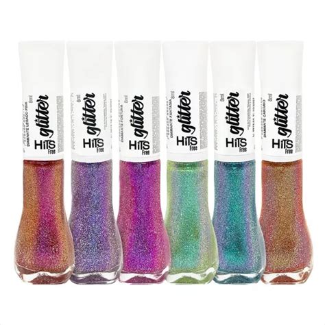 Kit Esmalte Hits Glitter Refletivo Diamante Multichrome 6un Cor