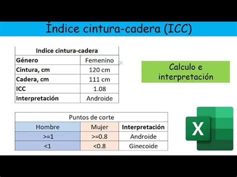 Calculo de Índice Cintura Cadera en Excel YouTube