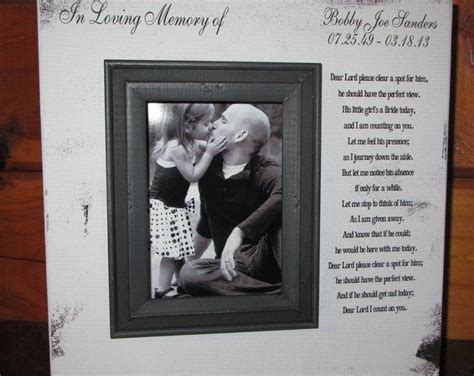 In Loving Memory Father Dad Memory Picture Frame Loving Memory Sign Wedding Memory Father Of