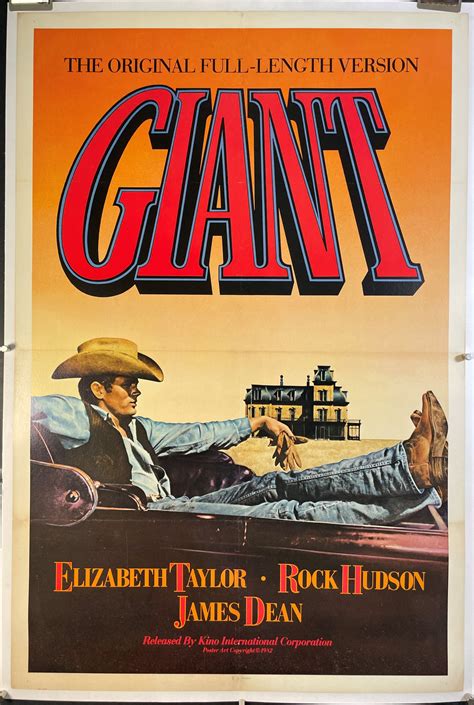 GIANT, Original James Dean Linen Backed Movie Poster - Original Vintage