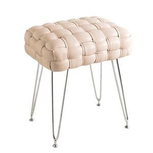 Lue Bona In White Cusioned Backless Faux Leather Saddle Bar Stools