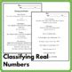 The Real Number System Classifying Real Numbers Notes With Practice