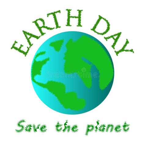 Earth Day Save The Planet Isolated On White Background Environment Conservation Concept Stock