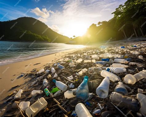 Residuos Plásticos Tóxicos Que Flotan Bajo El Agua En El Océano Agua