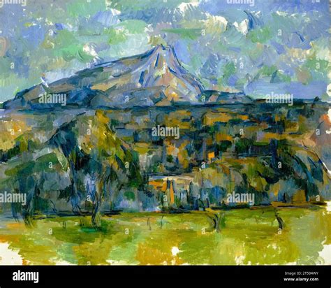 Paul Cezanne Mont Sainte Victoire Landscape Painting In Oil On Canvas