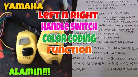 Yamaha Left And Right Handle Switch Color Coding And Function Must