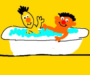 Bert and Ernie take a bath - Drawception