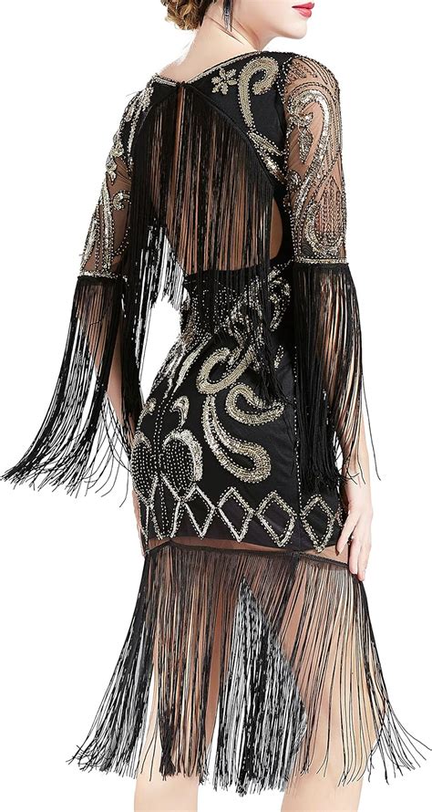 Buy Babeyond S Flapper Dress Long Fringe Gatsby Dress Roaring S