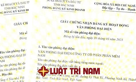 Thủ Tục đăng Ký Thành Lập Văn Phòng đại Diện 2023