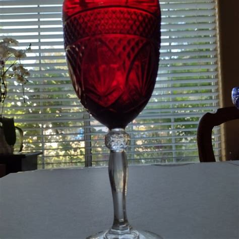 Cristal D Arques Durand Dining Last 5 Lovingly Used Vintage Ruby Red Goblet By Cristal