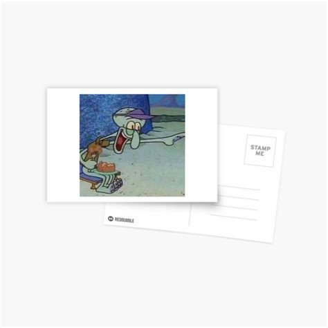 Squidward Laughing And Pointing Meme Postcard By Debracornell97