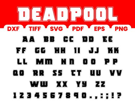 Deadpool Fontttfepspngpdfdxfsvg Etsy