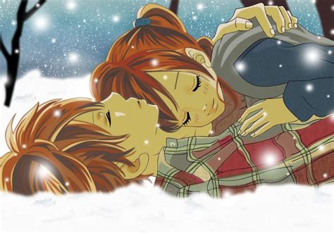 Anime Couple Christmas Wallpaper