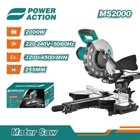 Power Action W Inch Mm Dual Bevel Sliding Compound Miter Saw