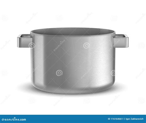 Silver Cooking Pot From Low Perspective Stock Vector Illustration Of