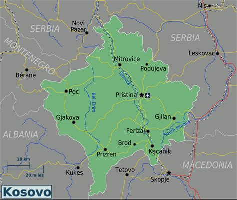 Map Of Kosovo Overview Map Worldofmaps Net Online Maps And Travel