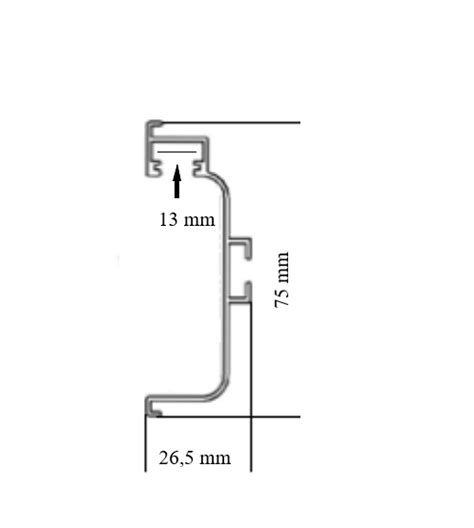 F Profil Gola Tip C Cu Canal Pentru Led Finisaj Aluminiu