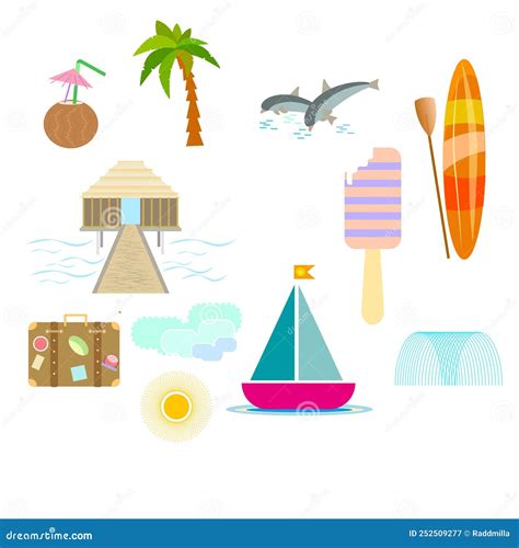 Iconos De Verano Stock De Ilustraci N Ilustraci N De Realista