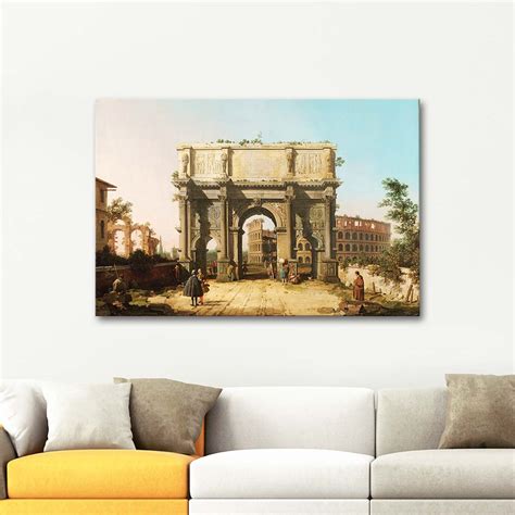 View Of The Arch Of Constantine With The Colosseum By Antonio Canaletto