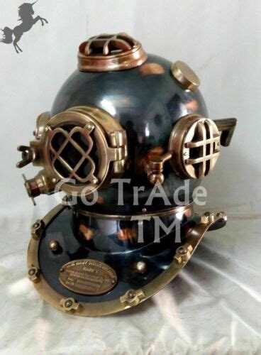 Vintage Nautical Diving Helmet Us Navy Mark V Metal Alloy Collectible