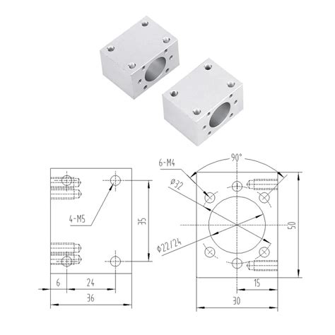 Dsg H Mount Bracket Cnc Parts Sfu Ballscrew Aluminum Nut