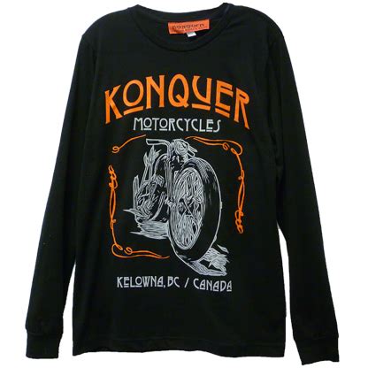 Konquer Vintage Black Long Sleeve Shirt Konquer Motorcycles