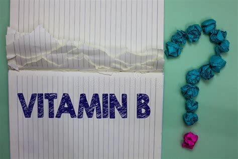 Nota De La Escritura Que Muestra La Vitamina B La Foto Del Negocio Que