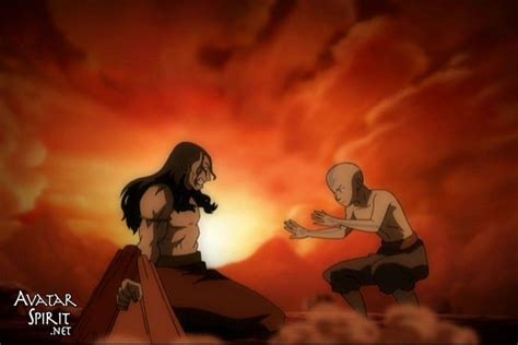 Avatar Aang Using Earthbending To Lower Phoenix King Ozais Bindings