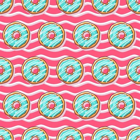 Premium Vector Colorful Donuts Illustration Seamless Pattern