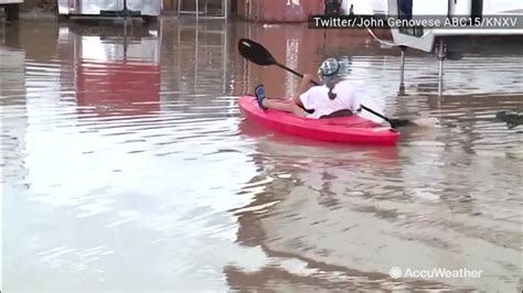 Man Kayaks Through Flooded Roads Newswest9