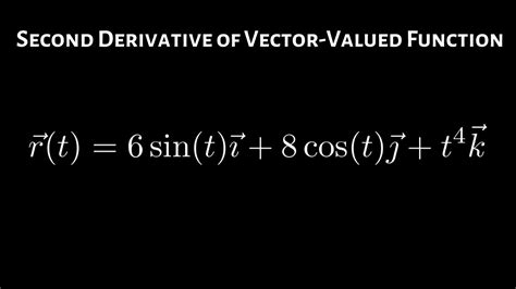 Second Derivative Of Vector Valued Function Example Youtube