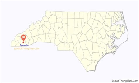 Map of Franklin town, North Carolina - Thong Thai Real