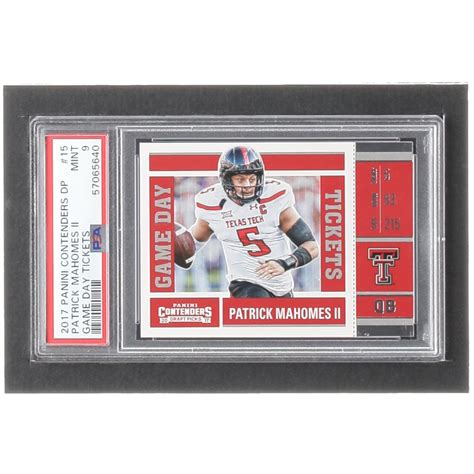 Patrick Mahomes II 2017 Panini Contenders Draft Picks Game Day Tickets