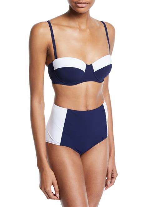 Tory Burch Lipsi Colorblock Underwire Bikini Swim Top And Matching