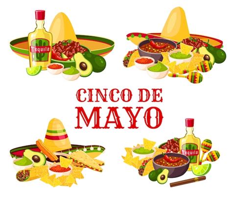 Premium Vector Cinco De Mayo Holiday Icon Of Mexican Food Drink