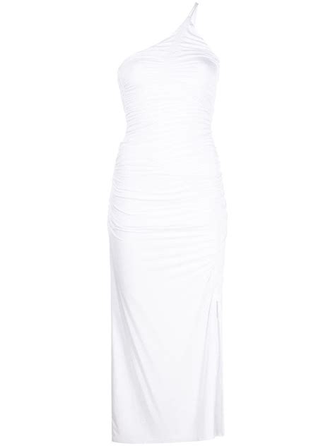 Simkhai Standard One Shoulder Mid Length Dress Farfetch Mid Length