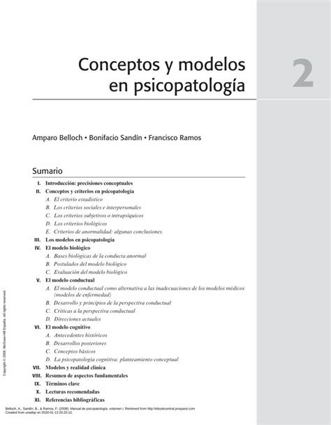 Pdf Conceptos Y Modelos En Psicopatolog A Dokumen Tips