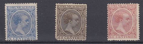 Spain 1889 Alfonso XIII Pelón type Edifil 215 223 224 Catawiki