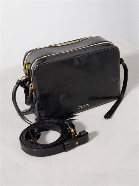 Isabel Marant Wardy Patent Leather Cross Body Camera Bag In Black Lyst