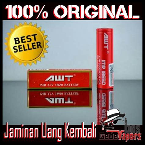 Jual Promo 100 ORIGINAL AWT 3000 MAh 18650 40 A Batere Vape