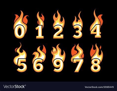 Fire Font Vector By Talashow Image 3462014 Vectorstock