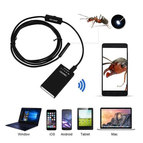 F140 Wifi Smart Phone Endoscope Camera 1200P HD 8mm Android IOS