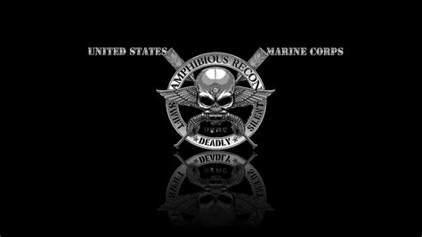 HD wallpaper: recon, force, us marine corps, logo, dark, usmc, black ...