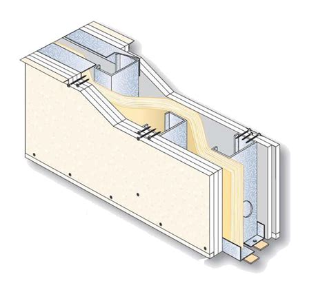 Cloison PRÉGYMÉTAL S180 2 3 BA13 Std EI60 63dB M48 35 Isolant