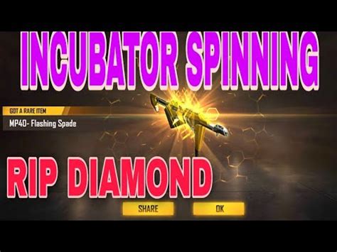 Free Fire Incubator Spinning RIP DIAMOND FLASHING SPADE MP40 YouTube