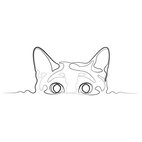 Sleepy Calico Cat Line Drawing Minimal Monstera Leaves Line Art Animals ...