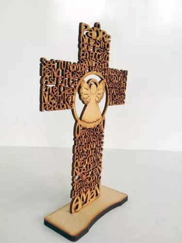 Cruces Padre Nuestro Cm Bautizo Angel Mdf Laser Oraci N En