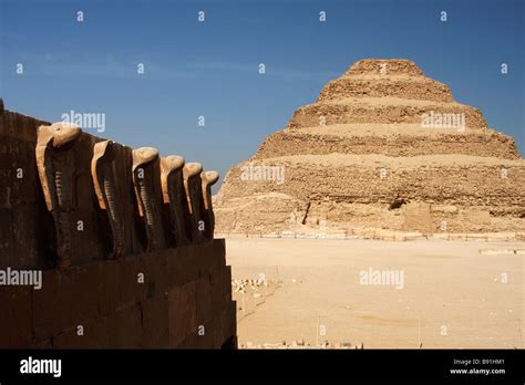 Step Pyramid And Cobra Frieze On South Tomb Chapel Funerary Complex